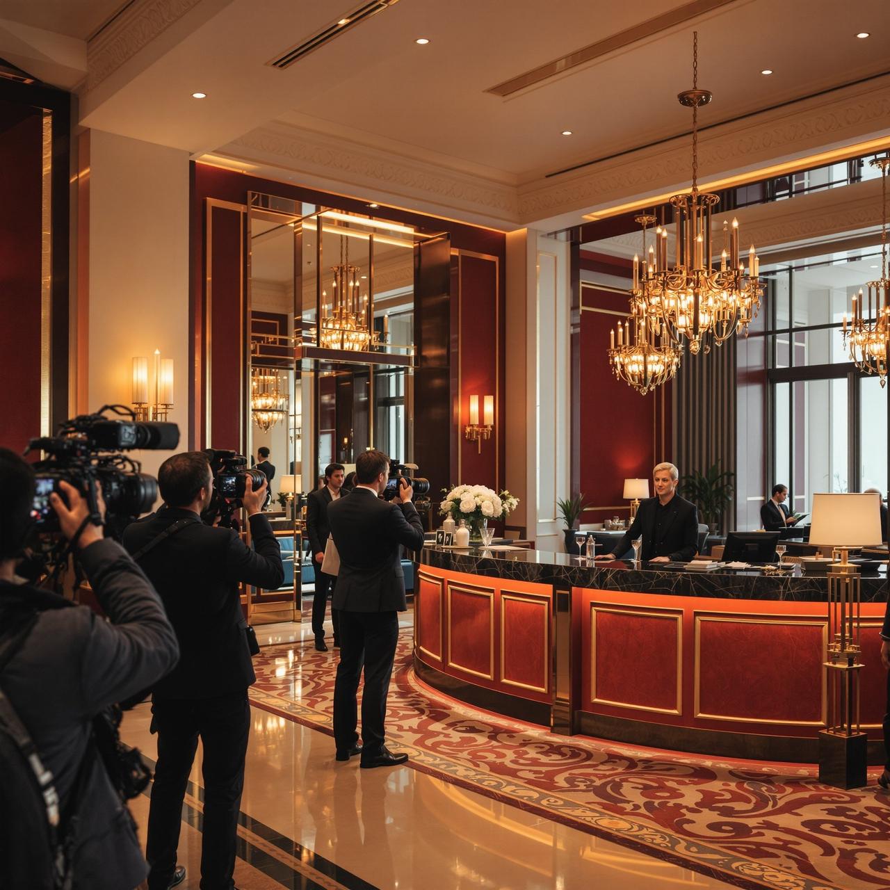 黑料视频国产 - 豪华酒店大堂，明星入住被粉丝和记者蹲守